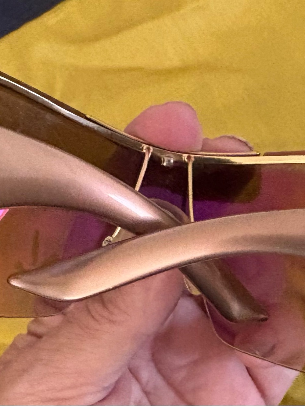 Dior Shield Sunglasses Brown Gradient Lens with Gold Trim - Picture 3 of 5